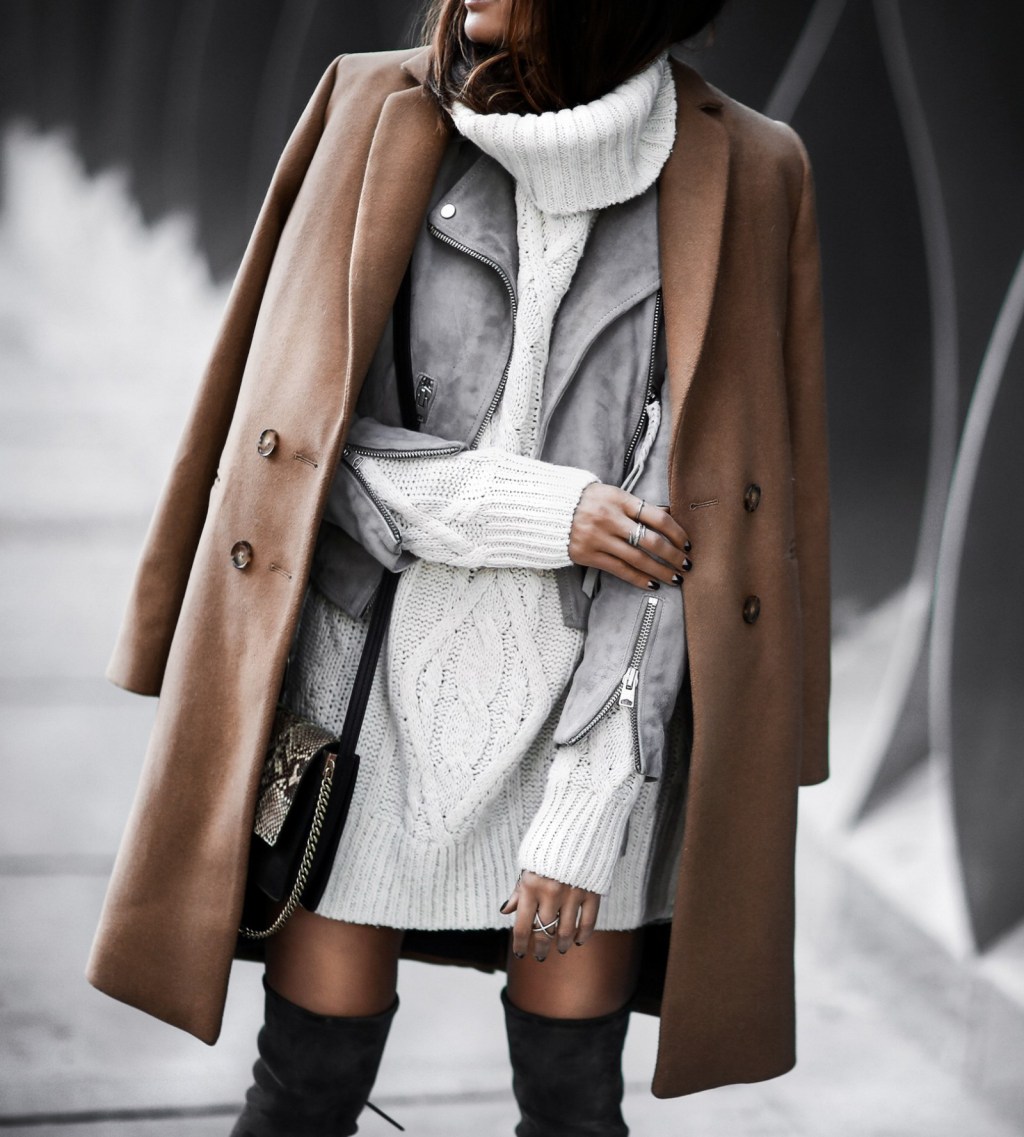 Today’s outfit : Κάντε layering με το suede jacket και το καμηλό παλτό σας